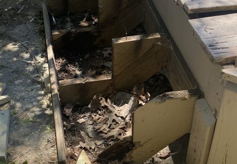 damaged deck steps