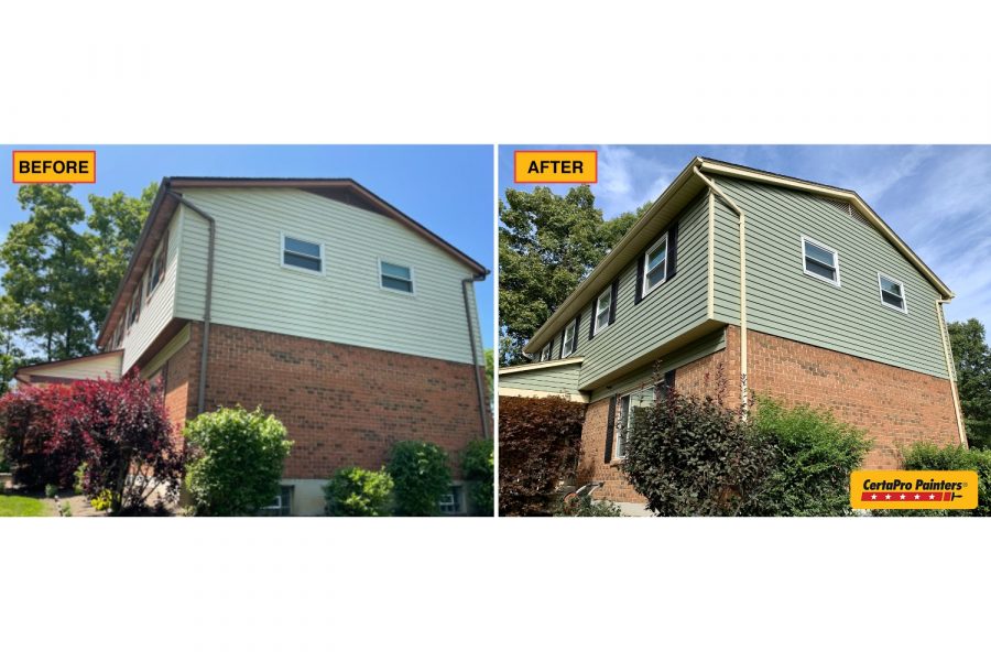 Cincinnati Exterior Painting Project before and after photo back of house Preview Image 14