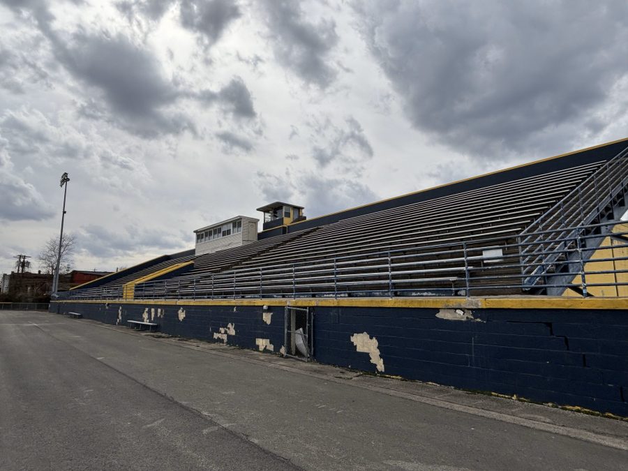 high school stadium stand with damaged paint Preview Image 11