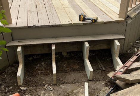 deck steps being repaired