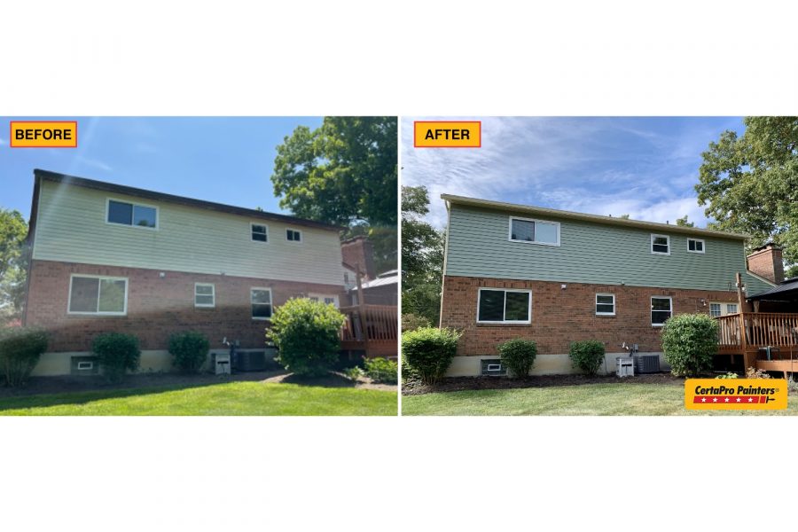 Cincinnati Exterior Painting Project before and after photo side of house Preview Image 15