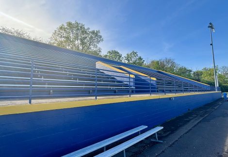 painted high school football stadium seating stands