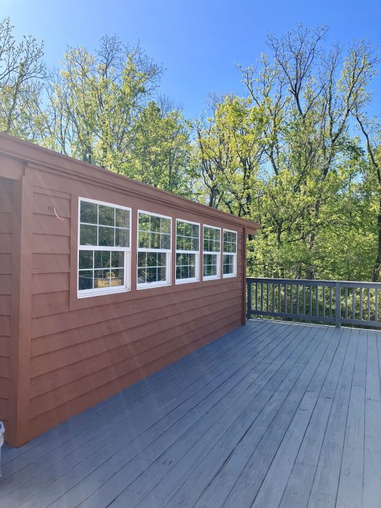 windows and side of home after painting