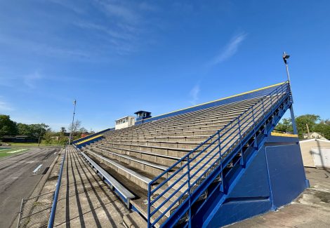 painted high school football stadium seating stands