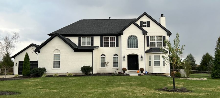 front of newly painted house