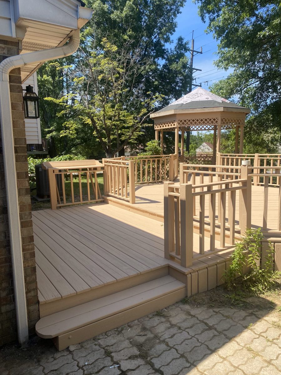 repaired deck and gazebo