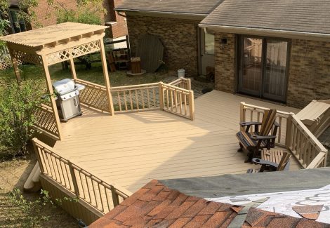 repaired deck and gazebo roof