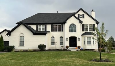 front of newly painted house