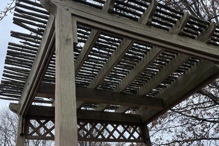 Pergola Showing Wear