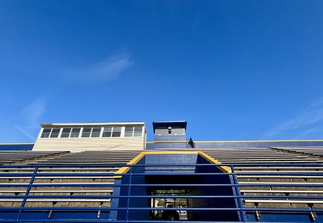 painted high school football stadium seating stands