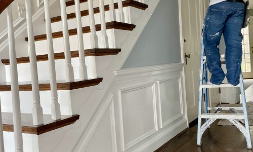 Interior Wainscot & Hallway Transformation (During)