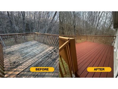 photo of residential deck being repainted