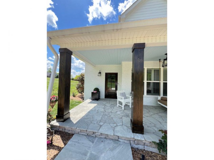 photo of front door and post being repainted Preview Image 2