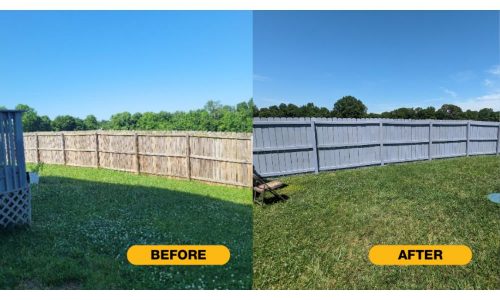 Fence and Deck Painting Before and After