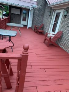 Deck painting project in clayton, NC