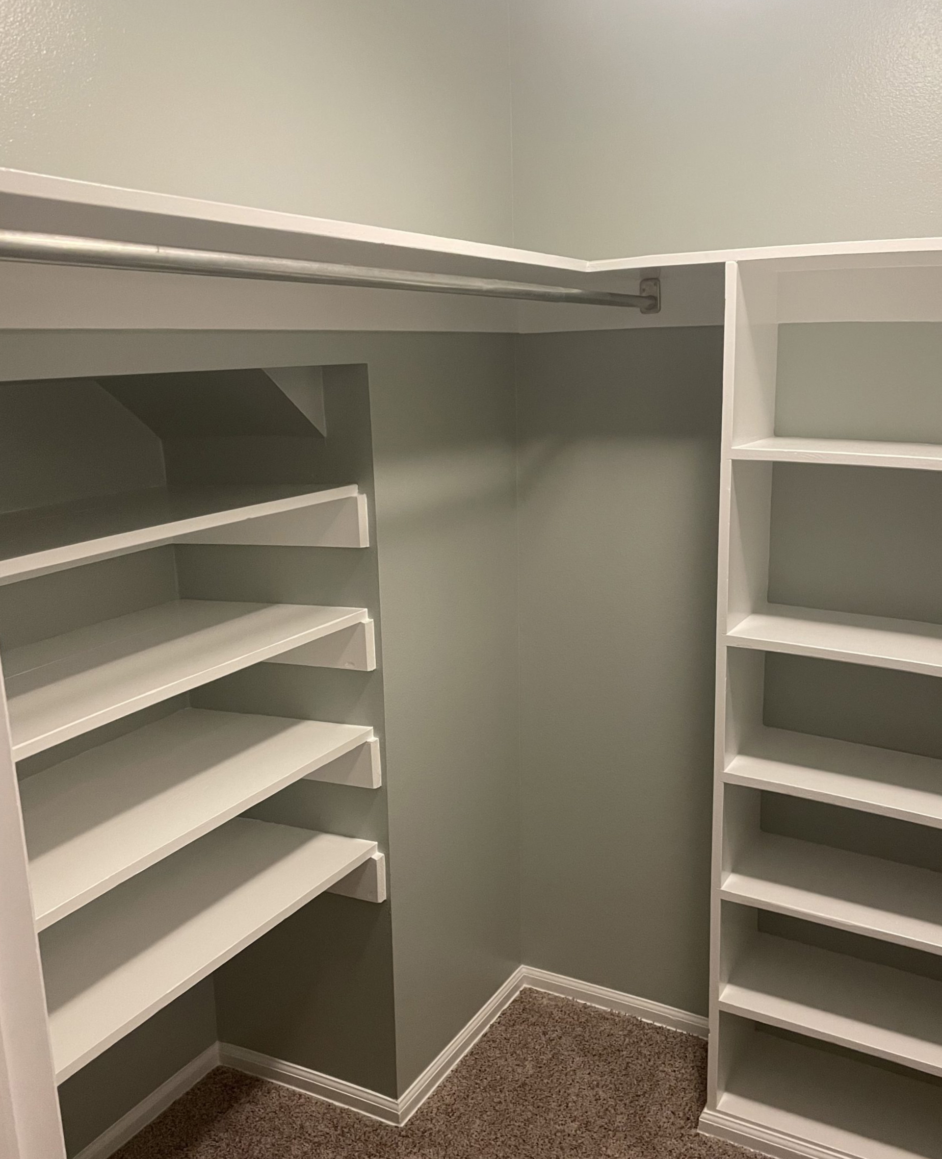 Stained Shelves Repainted After
