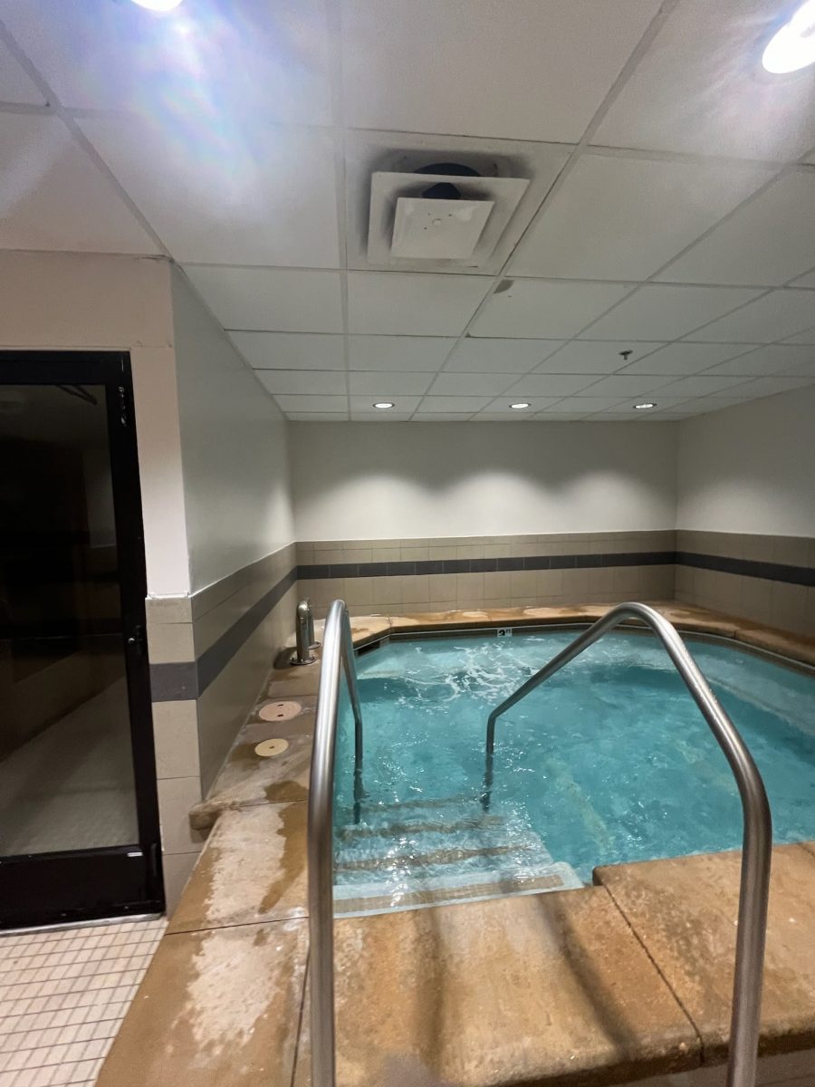 hot tub room with repainted drywall Preview Image 1