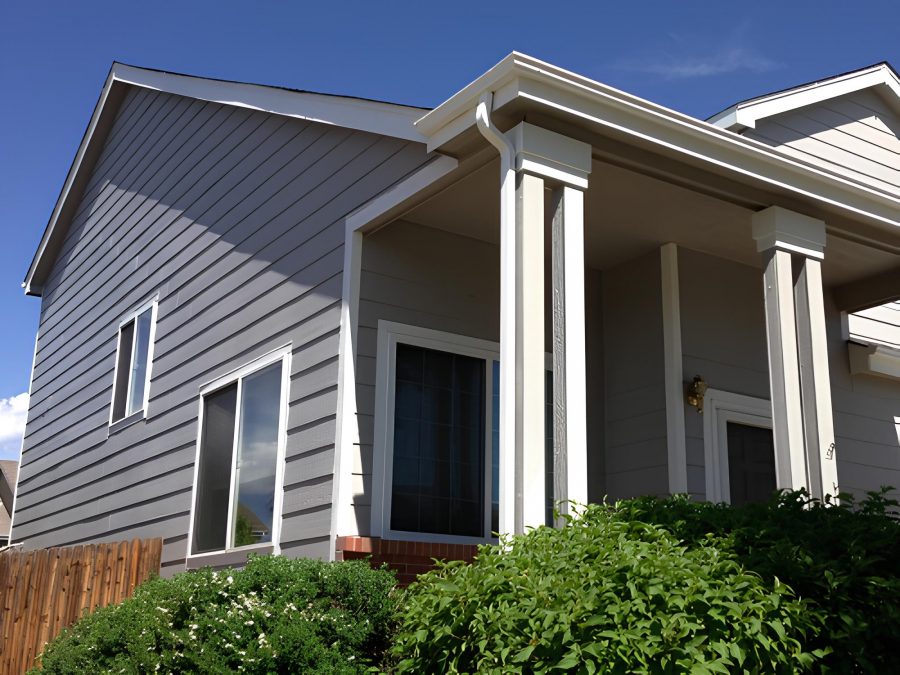 Gray Exterior Siding Repaint