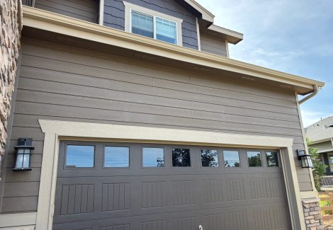painted home garage door