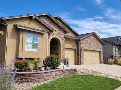 stucco and brick exterior