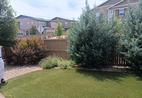 stained fence in neutral color surrounding proprty