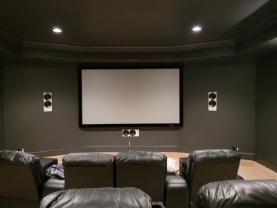 dark painted theater room