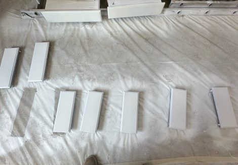 painted drawer fronts on dropcloth