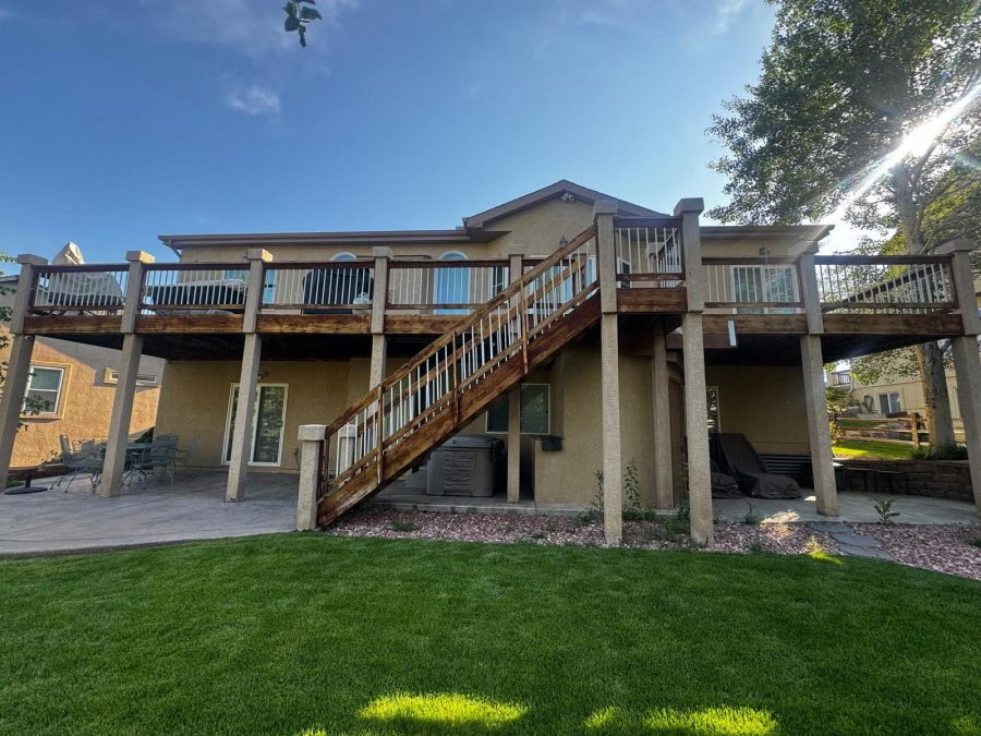 wooden deck and staircase on back of home Preview Image 3