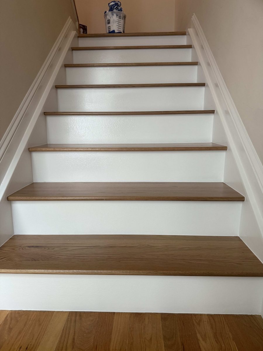 home interior staircase wtih white painted risers and trim Preview Image 3