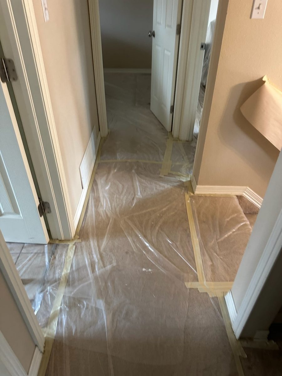 house interior with paint prep coverings Preview Image 5