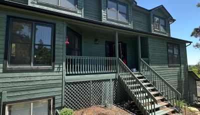 dark green stained home