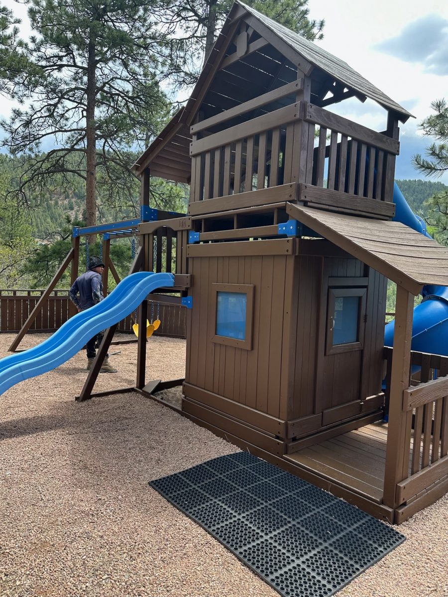 wooden playground structure in park Preview Image 3