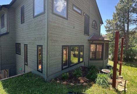 dark green stained home