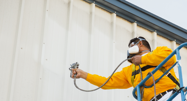 certapro exterior painter spray painting commercial building