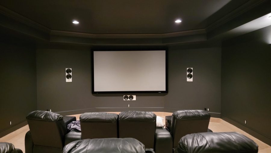 dark painted theater room