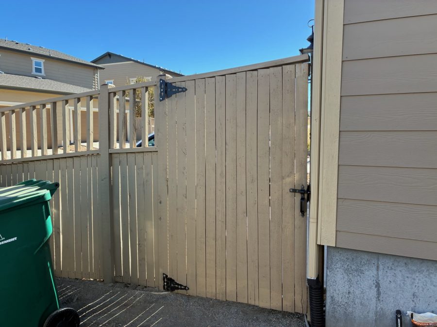 wood fence with blonde stain
