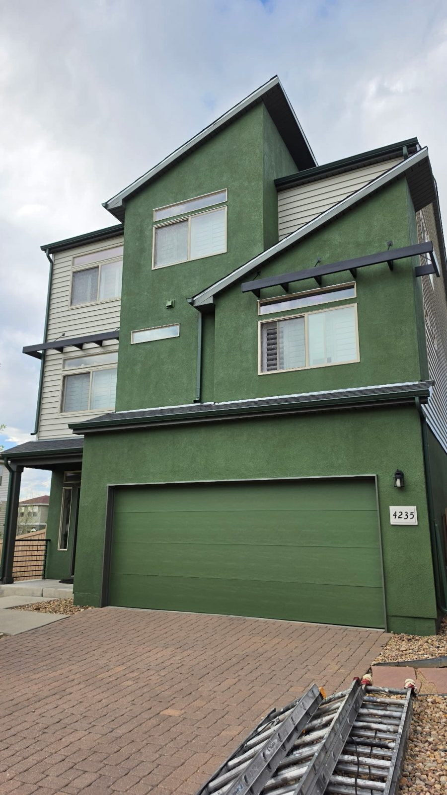 Bold Green Stucco Exterior