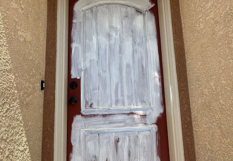 front door with paint primer