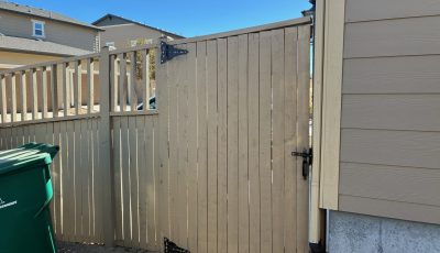 wood fence with blonde stain