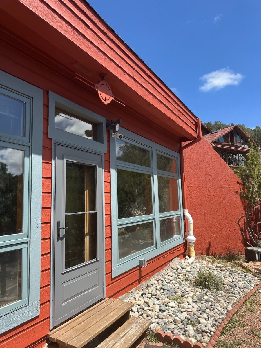 stained home exterior