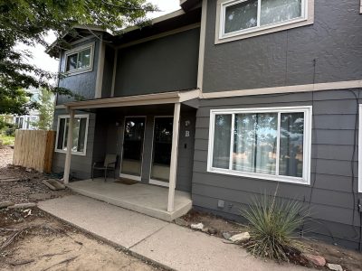 home with grey siding
