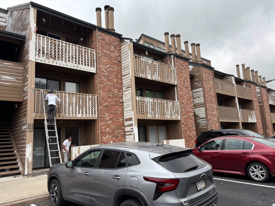 painter on ladder against townhouse Preview Image 7