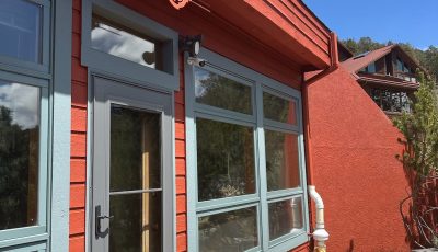 stained home exterior