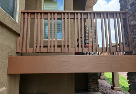 railing of wooden deck