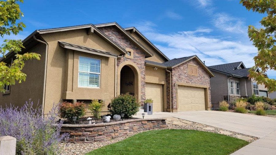 stucco and brick exterior