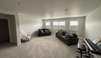 white painted living room interior