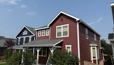 red painted home exterior