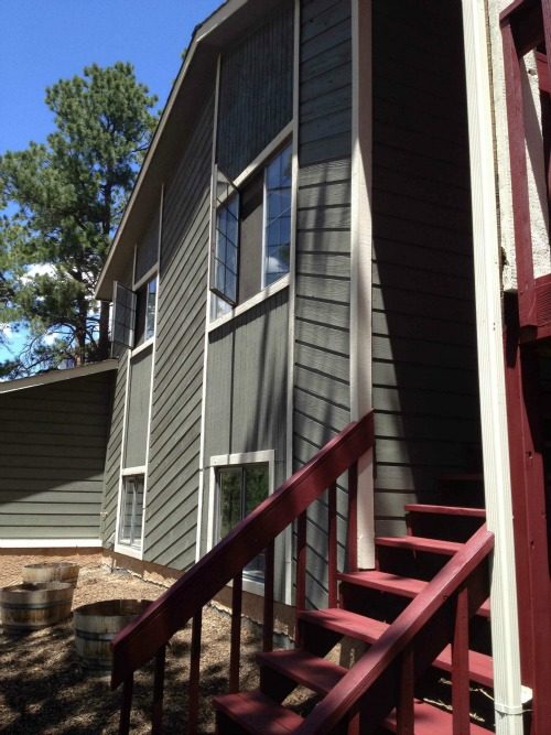 Monument Front Stairs Red Green Painting