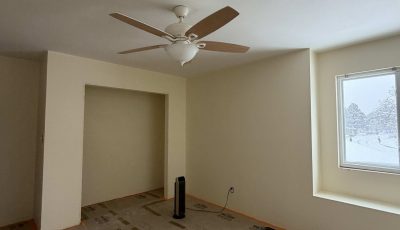 home interior after popcorn ceiling removal