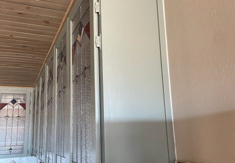 green painted kitchen cabinets